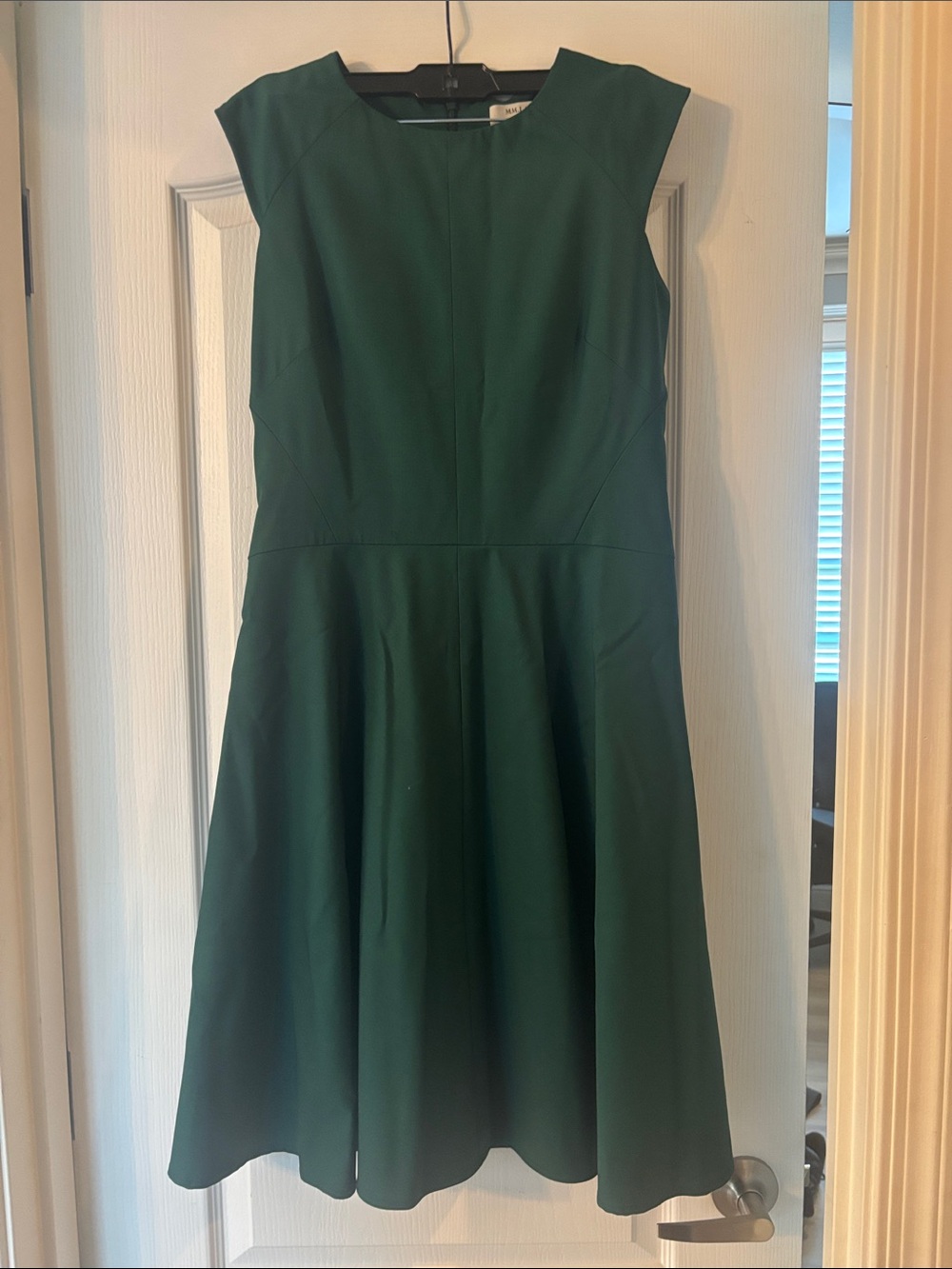 MM. LaFleur Dark Emerald Green Sleeveless Fit-and-Flare Dress